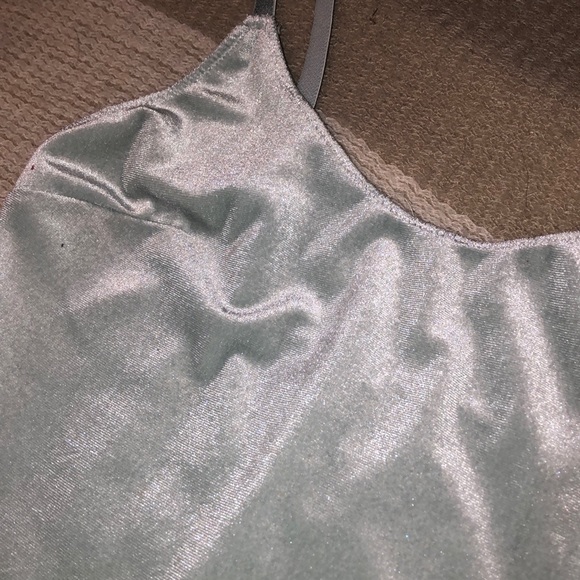 Sage green velvet Tank Top bodysuit - Picture 3 of 3